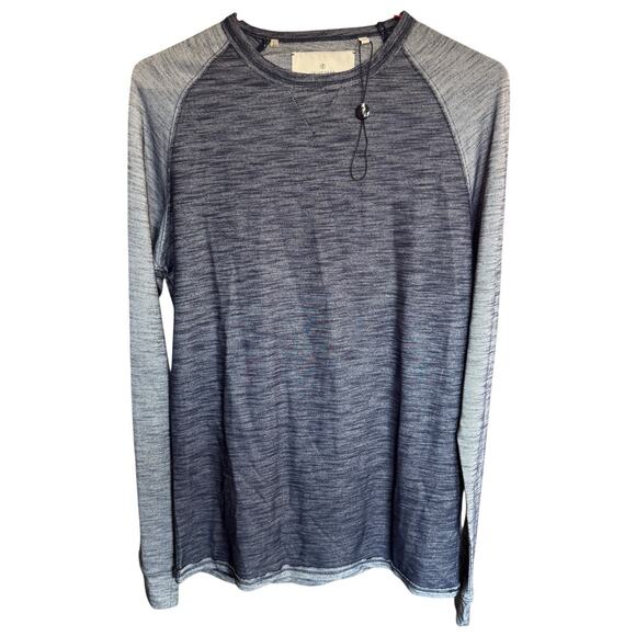 7 Diamonds Shirt Men S Blue Grey Long Sleeve Baseball Tee Athleisure Activewear - Picture 1 of 7